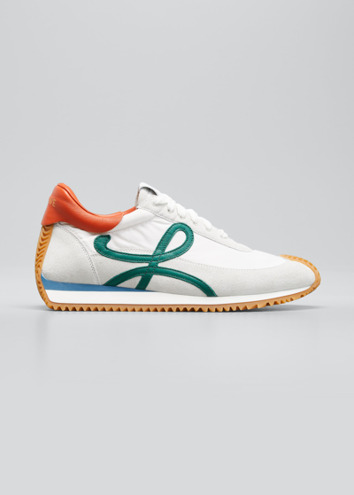 Shop Loewe Flow Colorblock Retro Runner Sneakers In Soft Whitemultico