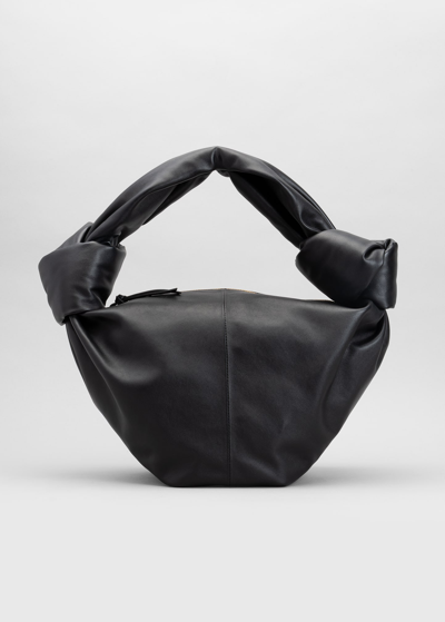 Shop Bottega Veneta Double Knot Teen Shoulder Bag In Black