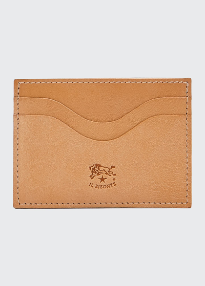 Shop Il Bisonte Men's Leather Card Case In Natural