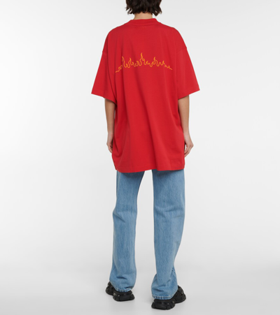 Shop Vetements Printed Cotton T-shirt In Red