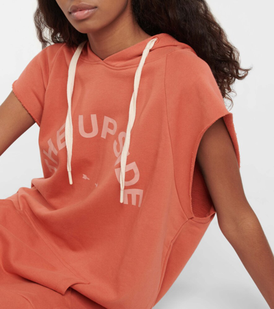 Shop The Upside Caprice Recovery Cotton Hoodie Dress In Terracotta