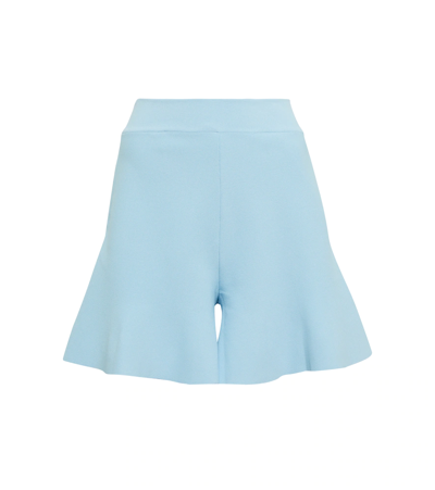 Shop Stella Mccartney Strong Silhouette High-rise Shorts In Light Blue