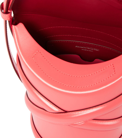 Shop Alexander Mcqueen The Curve Small Leather Shoulder Bag In Coral