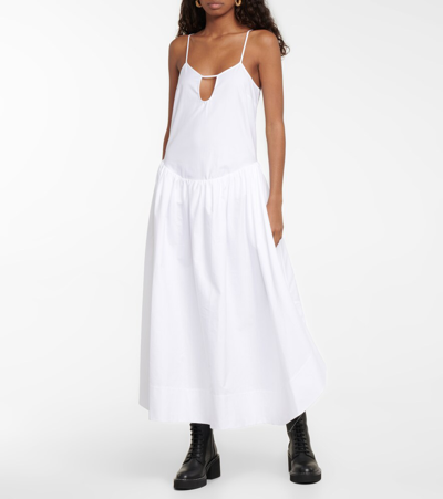 Shop Khaite Norelle Cotton Twill Maxi Dress In White
