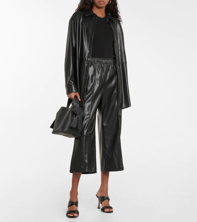 Shop Velvet Nica Faux Leather Culottes In Black