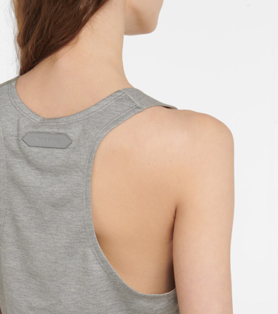 Shop Tom Ford Silk And Cotton Racerback Top In Heather Grey
