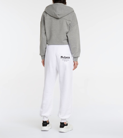 Shop Alexander Mcqueen Cotton Jersey Sweatpants In White / Black