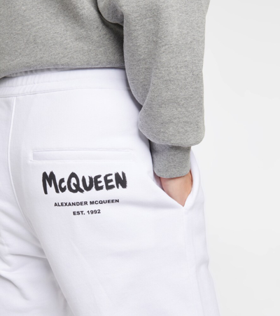 Shop Alexander Mcqueen Cotton Jersey Sweatpants In White / Black