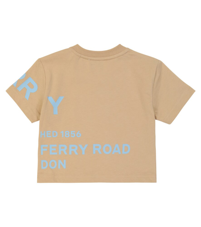 Shop Burberry Baby Printed Cotton Jersey T-shirt In Soft Fawn