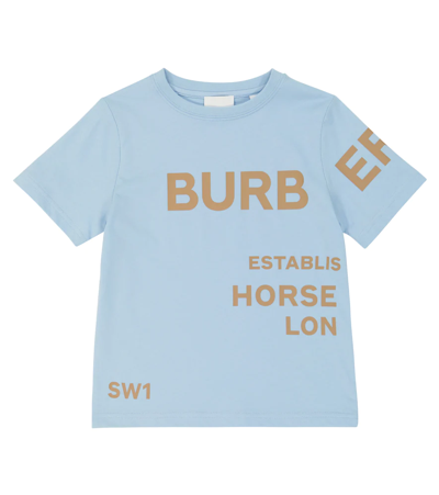 Shop Burberry Printed Cotton Jersey T-shirt In Softporcelainblue