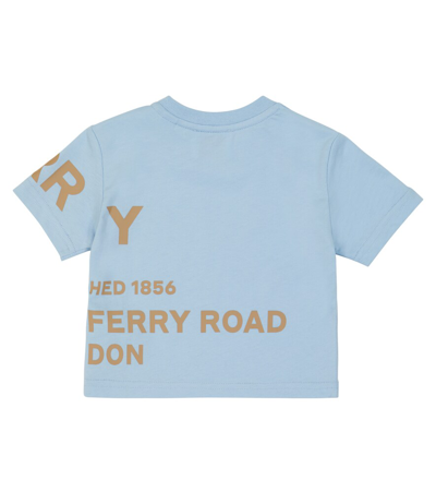 Shop Burberry Baby Printed Cotton Jersey T-shirt In Softporcelainblue