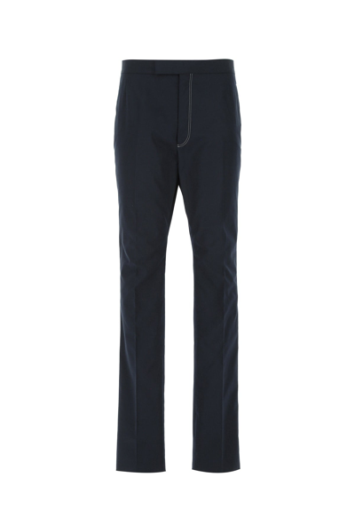 Shop Thom Browne Tailored Cropped Trousers In Navy