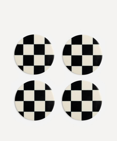 Shop Klevering Set Of Four Black-check Coasters