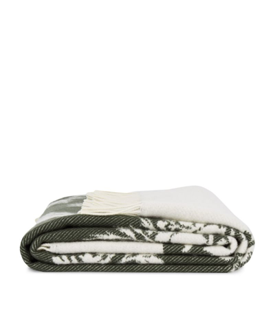 Shop Erdem Woven Jacquard Throw (171cm X 136cm) In Green