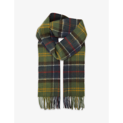 Shop Barbour Mens Classic Tartan-pattern Fringed Wool And Cashmere-blend Scarf 1size