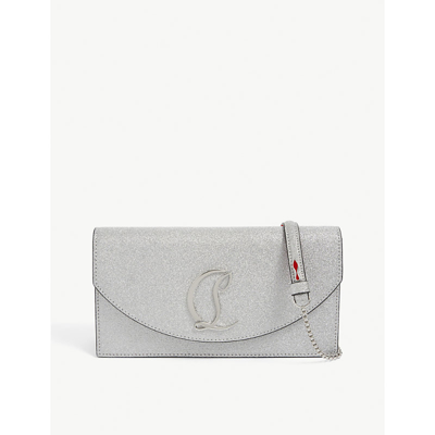 Shop Christian Louboutin Womens Silver/silver Loubi54 Leather Clutch Bag
