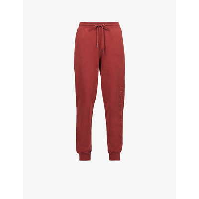Shop The Kooples Womens Red08 Logo-embroidered Cotton-jersey Jogging Bottoms L