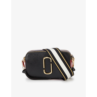 Marc Jacobs Snapshot Leather Cross-body Bag In Black/red