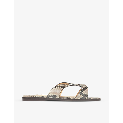 Shop Jimmy Choo Womens Natural Atia Twisted-strap Leather Sandals 5
