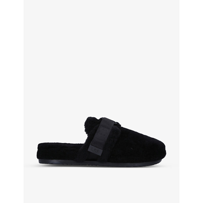 Shop Ugg Fluff It Wool-blend Slippers In Black