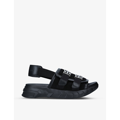 Shop Givenchy Mens Black Marshmallow Leather And Suede Sandals 11