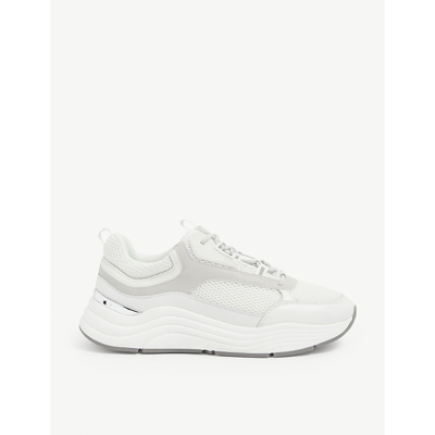 Shop Mallet Cyrus Reflect Leather And Mesh Trainers In White