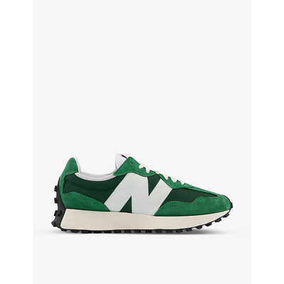 Shop New Balance 327 Suede And Nylon Low-top Trainers In Green/white