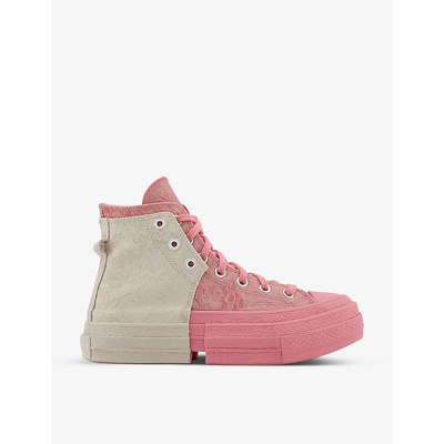 Shop Converse Womens Fcw Quartz Pink Feng Chen Wang 2-in-1 Chuck 70 High-top Leather Trainers 7