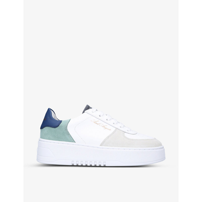 Shop Axel Arigato Orbit Leather And Suede Platform Trainers In White/comb