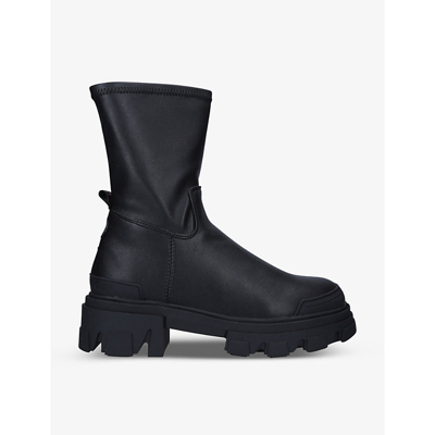 Shop Kg Kurt Geiger Trekker Ankle-length Faux-leather Boots In Black