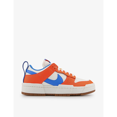 Shop Nike Mens Blue Total Orange Dunk Disrupt Low-top Leather Trainers 5