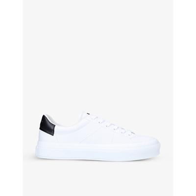 Shop Givenchy Men's White/blk City Court Low-top Leather Trainers