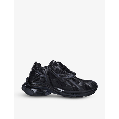 Shop Balenciaga Womens Black Women's Runner Mesh And Faux-leather Low-top Trainers