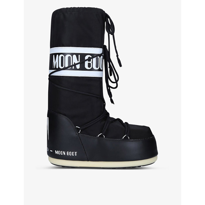 Shop Moon Boot Men's Black Icon Branded Nylon Snow Boots