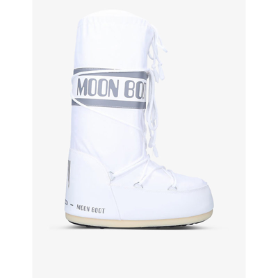 Shop Moon Boot Mens White Icon Branded Nylon Snow Boots M