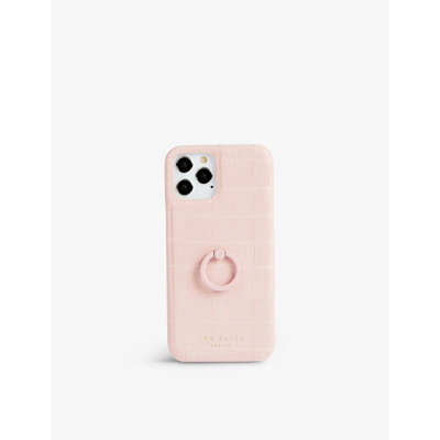 Shop Ted Baker Cattie Branded Iphone 12 Shell Phone Case In Pl-pink
