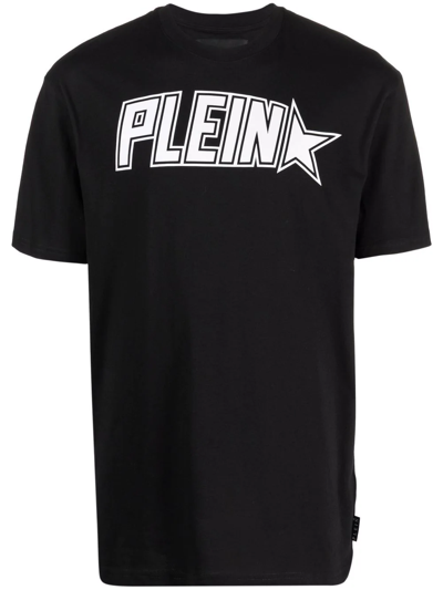 Shop Philipp Plein Plein Star Logo Print T-shirt In Black