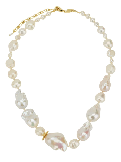 Shop Anni Lu Jet-set Pearl Necklace In Neutrals