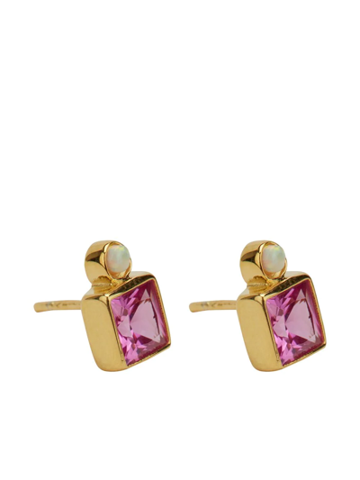 Shop Anni Lu Bling Cubic-zirconia Stud Earring In Gold
