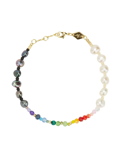 Shop Anni Lu Iris Pearl Bracelet In White