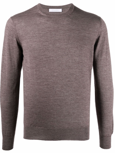 Shop Cruciani Crew Neck Knit Jumper In Braun