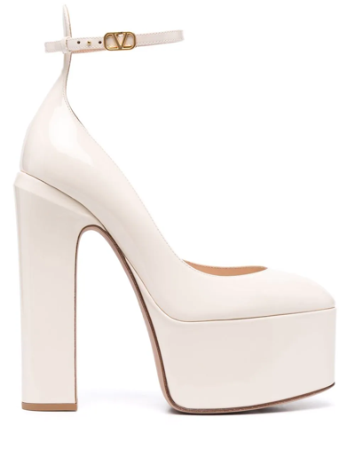 Shop Valentino Tan-go 155mm Patent-leather Pumps In Nude