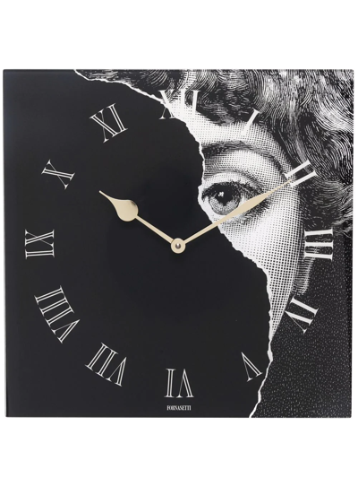 Shop Fornasetti Lina Cavalieri Print Clock In Schwarz