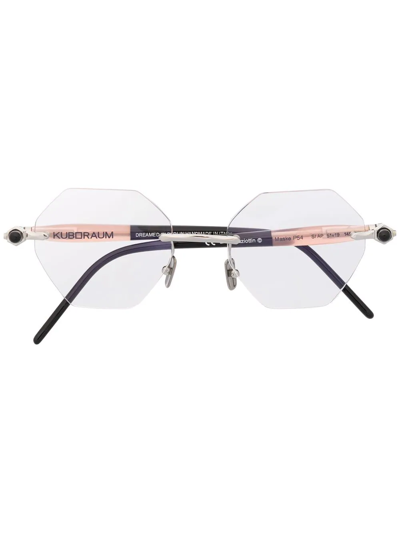 Shop Kuboraum Hexagonal-frame Glasses In Schwarz