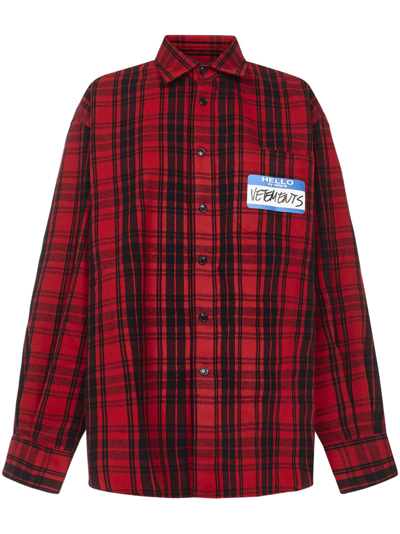 Shop Vetements My Name Is Shirt In Red