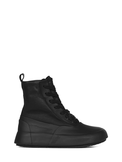 Shop Ambush Leather Mix High-top Sneakers In Black