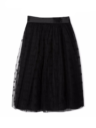 Shop Fendi Black Cotton Blend Midi Tutu Skirt In Nero