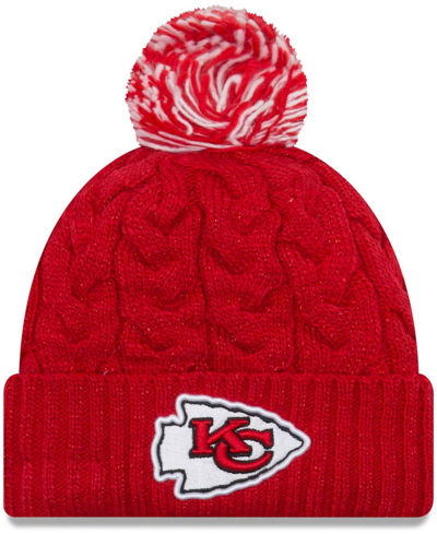 Shop New Era Women's Red Kansas City Chiefs Cozy Cable Cuffed Knit Hat