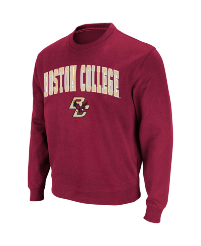 Colosseum Men's Boston College Eagles Arch Logo Crew Neck Sweatshirt In Maroon