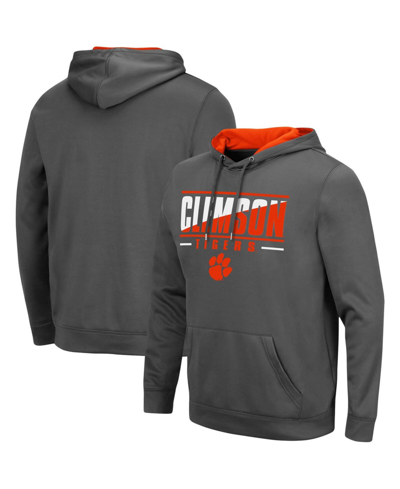 Shop Colosseum Men's Charcoal Clemson Tigers Slash Stack 2.0 Pullover Hoodie